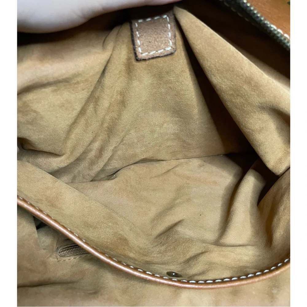 Patricia Nash Ergo Studded Leather Brown Shoulder Bag